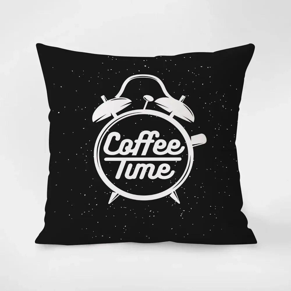 Coffee and Tea Cup Printed Throw Pillow Covers Cafe Tea Restaurant Decorative Pillowcases Sofa Cushion Covers Home Decoration