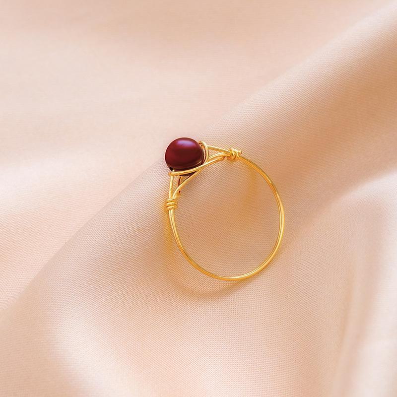 

Кольцо Banyan Tree S925 Silver Zodiac с фиолетовым золотым песком и красными трансферными бусинами No. 19 золотой