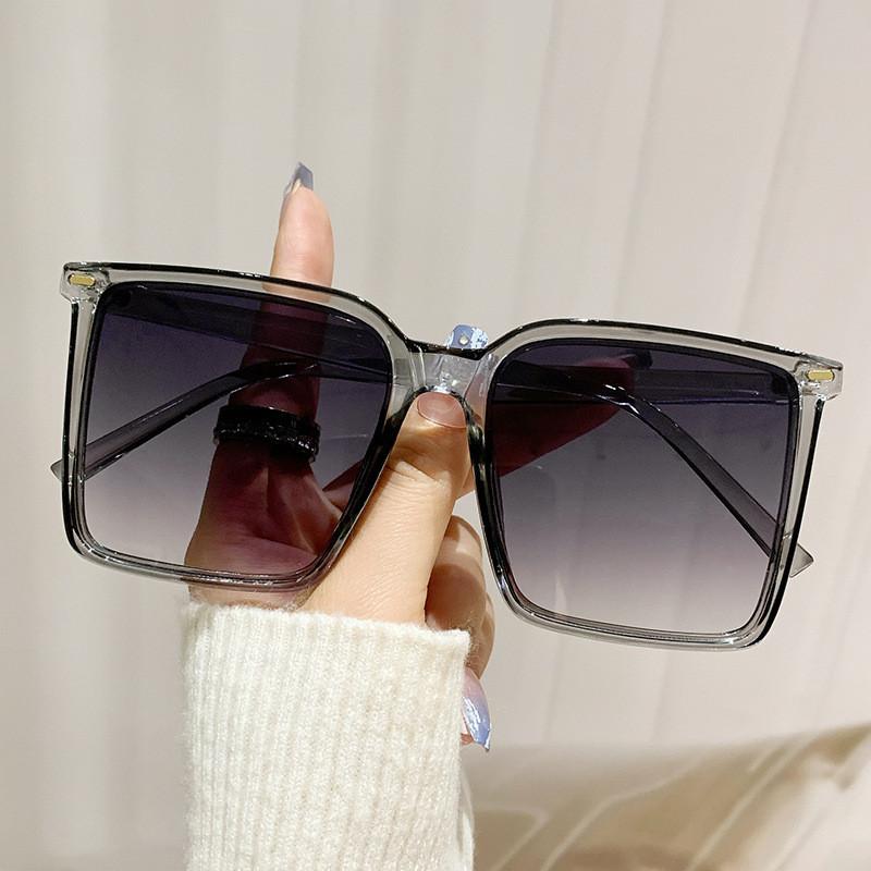 

2024 New Fashion Square Sunglasses Women Big Frame Sun Shades Street Snap Jt2223 Black Frame Black Lens Uv380 StyleE