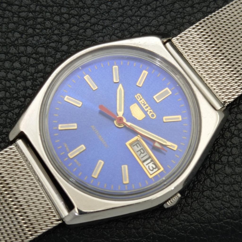 Seiko 5 AUTOMATIC JAPAN 6309A MENS VINTAGE BLUE COLOR DIAL WATCH A702615-1 R209-a702615