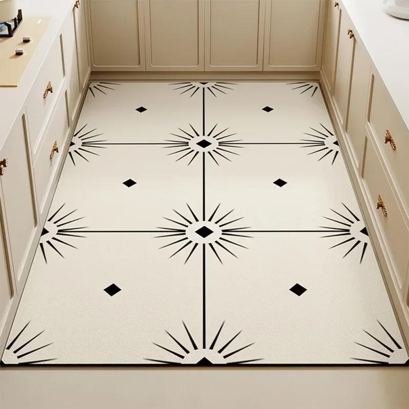 

Кухонный ковер Большой ковер ПВХ напольный коврик Водонепроницаемый Маслостойкий Кожаные коврики для ног Домашний декор Клетчатые ковры Alfombra De Cocina 50x80cm