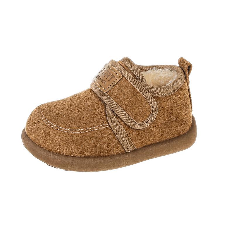 

2025 Winter Kids Plus Velvet Warm Cotton Shoes - Soft Sole Casual Shoes for Toddlers and Children. 13.5 cm хакі