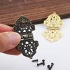 Wooden Box DIY Mini Alloy Lace Chinese Style Antique Butt Hinges Hollow Flower Furniture Hardware