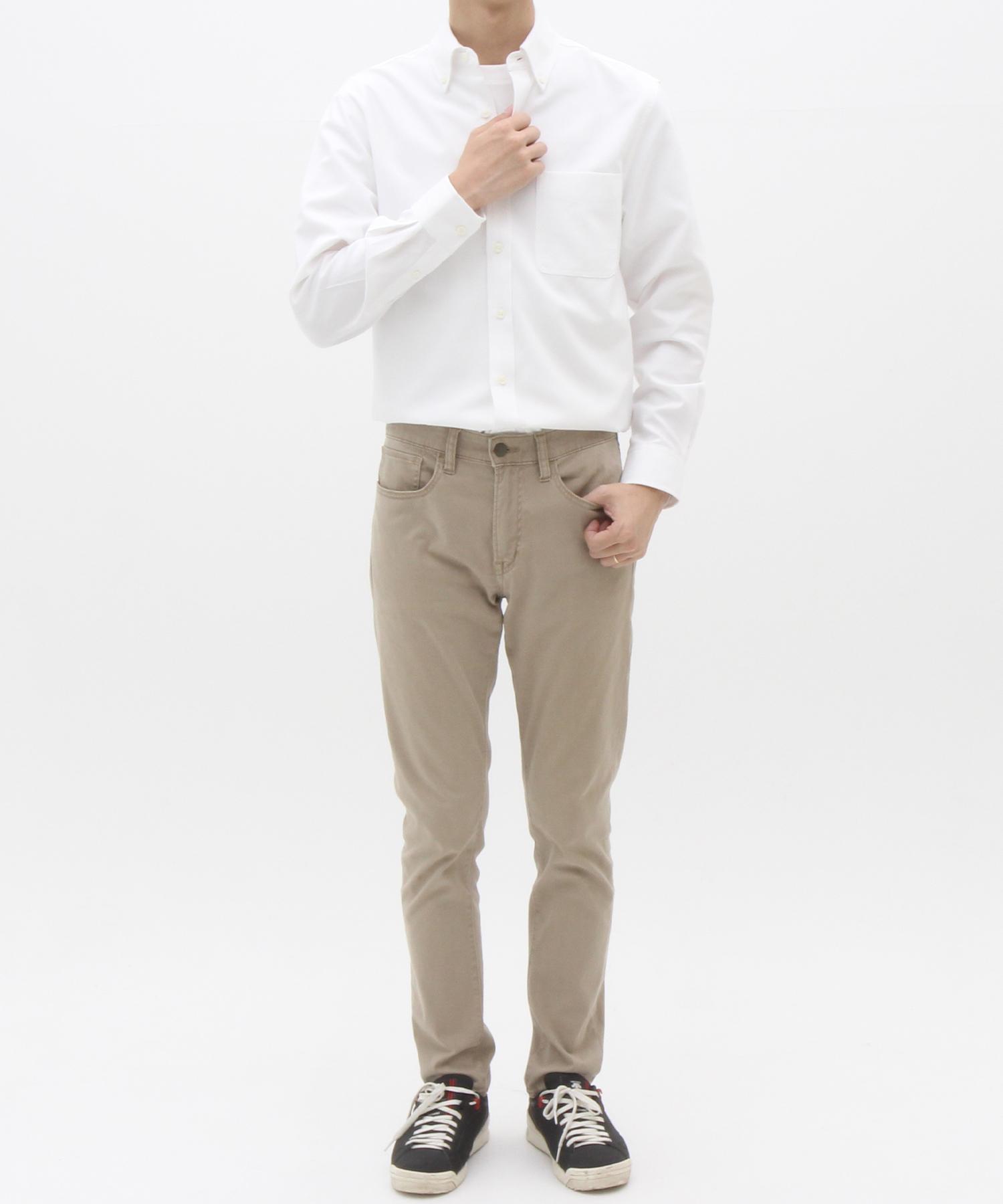 The Shirt Studio White Loose Fit Cotton Blend Oxford Button-Down Shirt 100