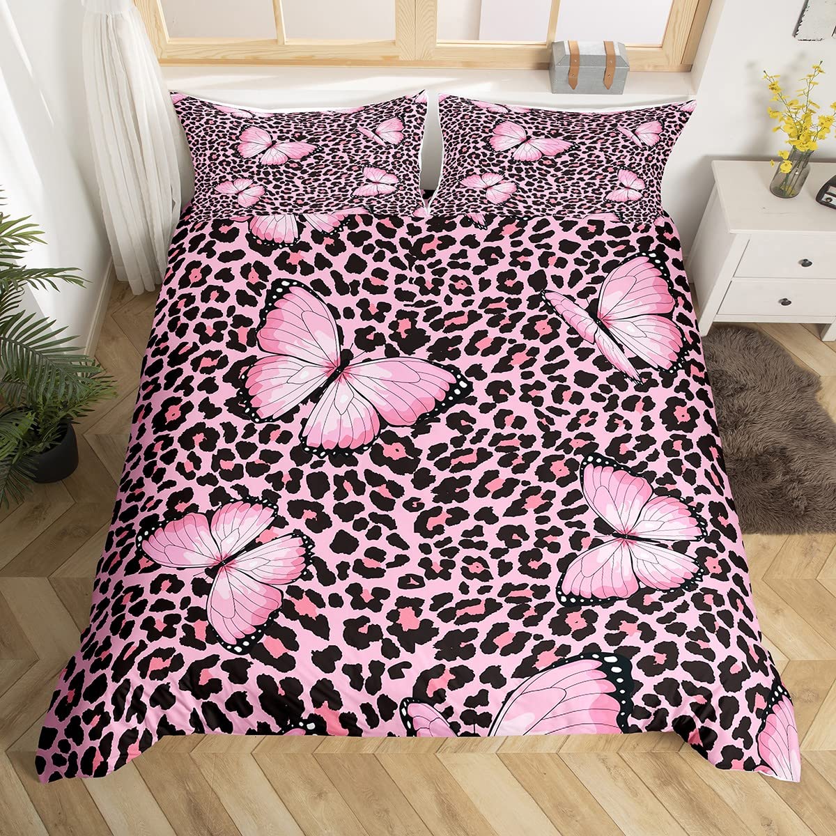 

Cheetah Print Duvet Cover Set Leopard Quilt Cover Sets Queen King Size Animal Adults Boys Teenagers Home Bedding 3 Pieces Set EU King(240*220cm)3pcs