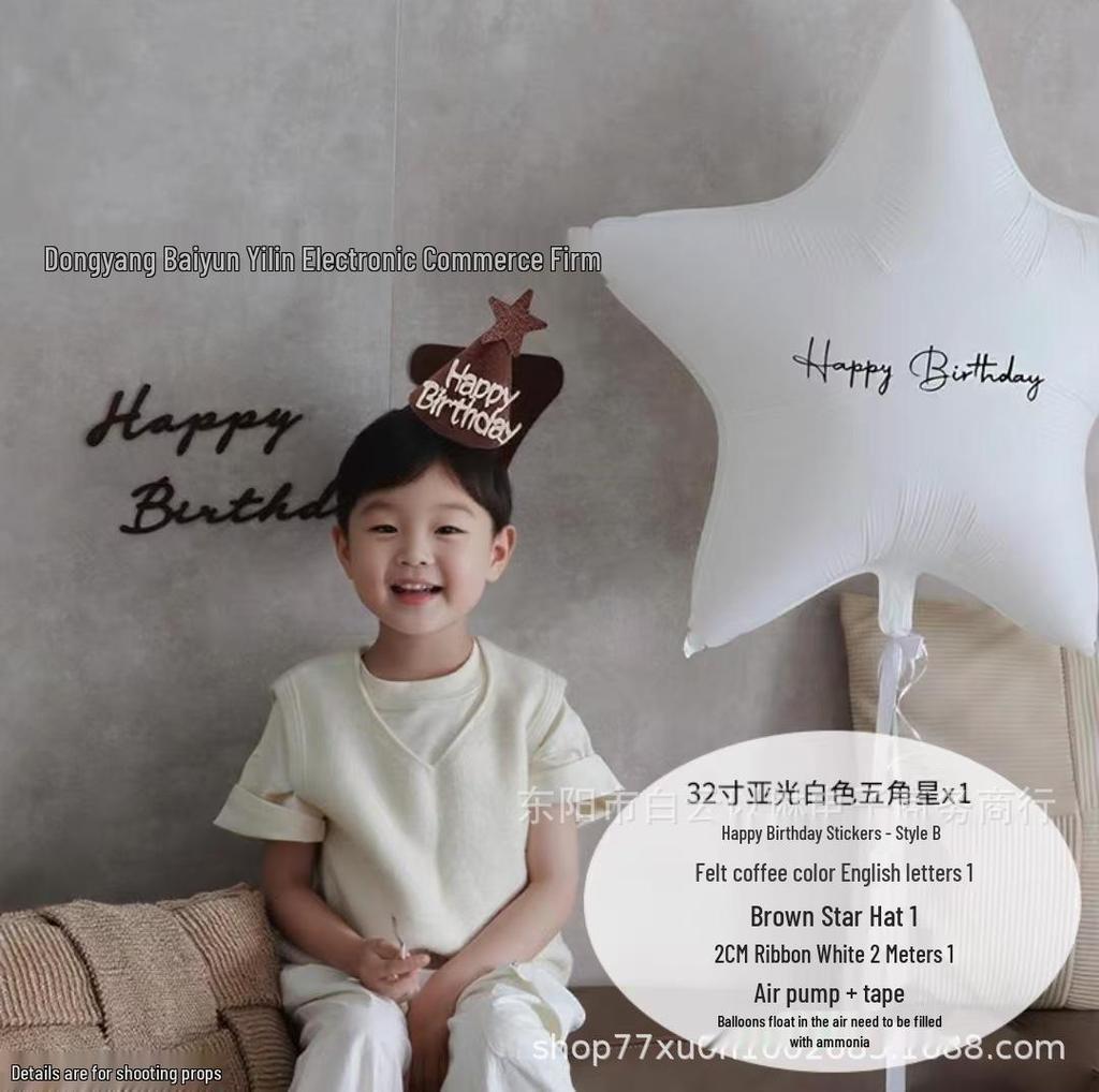Extra-Large Five-Point Star Balloon Foil Decoration for Children's Birthday Backdrop
