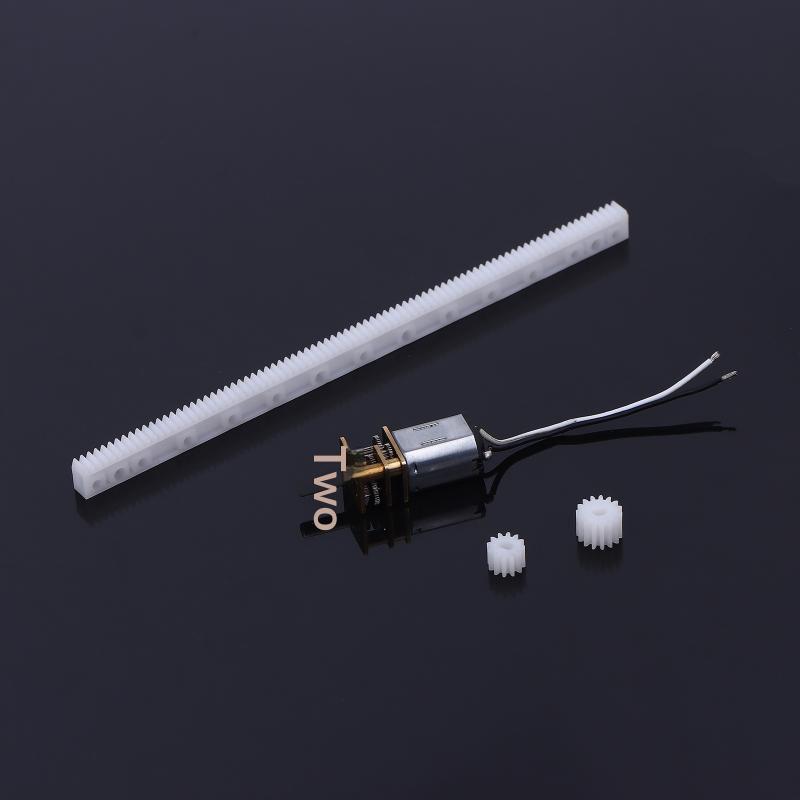 

125 мм Направляюча рейка 3D-отвір Зубчасте колесо Лінійний привід Зубчаста рейка Комплект редукторного двигуна N20 12-зубчасте 15-зубчасте пластикове колесо для DIY камери монітора 1PC