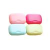 4 Pcs Waterproof Soap Box Creative Holder Dish with Cover Gym Bathroom Accessories Storage Rack Pink Tray