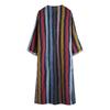 Men's Long Sleeve Arabian Striped Printed Shirt Muslim Men's Robe