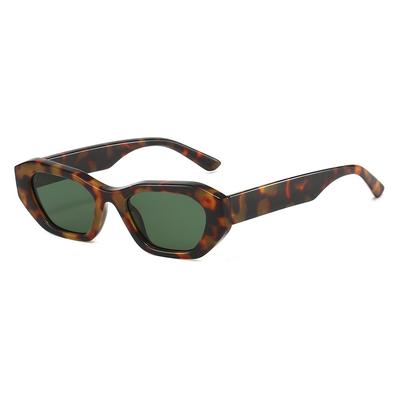 New Luxury Retro Leopard Print Rectangular Women Sunglasses  Brand Jelly Color Design Personality Trend Men Glasses Uv400