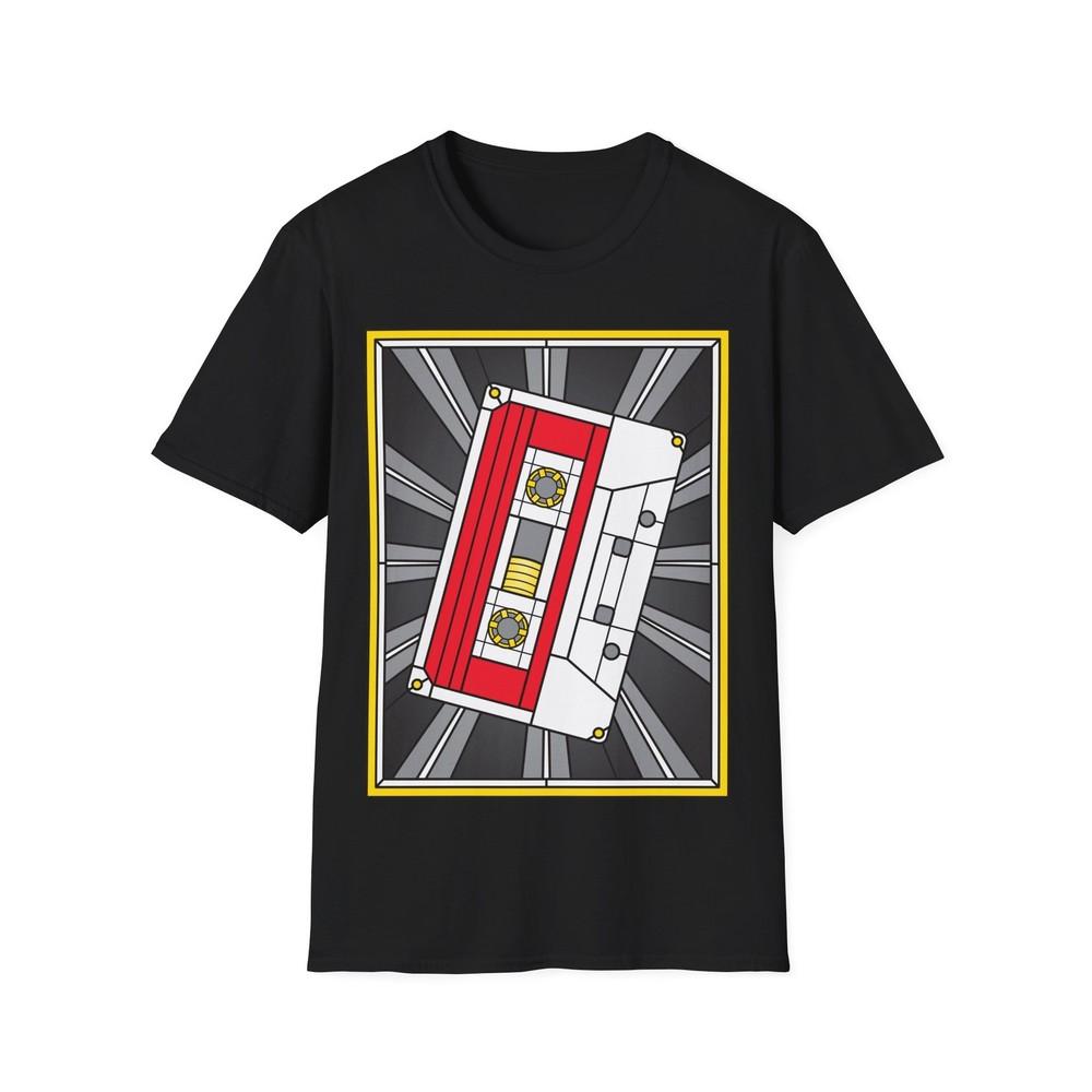 

Stained Glass Cassette Tape T-Shirt, 90s Music Fan Gift, Unisex Graphic Tee L