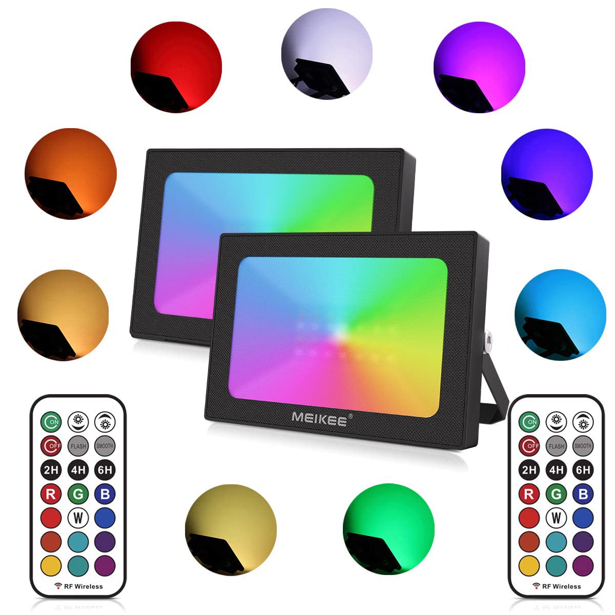 

MEIKEE RGB LED Floodlight, Outdoor Atmosphere Flood Light, Dimmable, 25W, Waterproof and Dustproof, Stage Lighting, Wall Lamp, for Christmas,