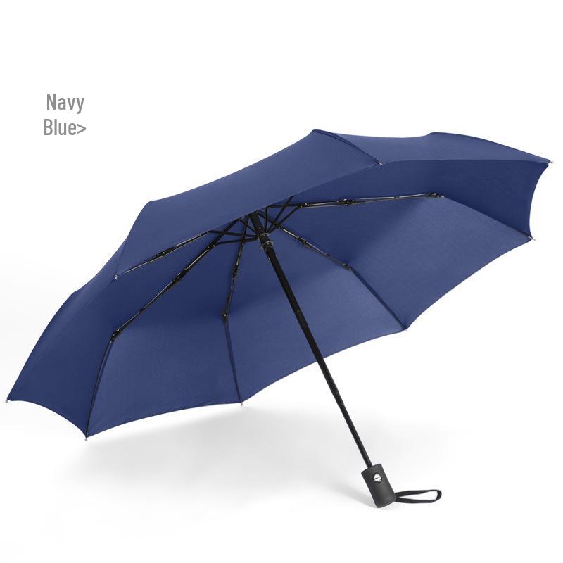 Fully Automatic 10-Rib UV Protection Folding Umbrella - Black Glue Sunscreen for Rain or Shine