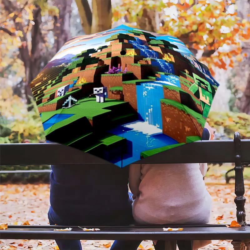 Minecraft Screenx Comes Alive Folding Umbrella Suitable For All Seasons Umbrella Sun Umbrella Umbrella Three Folds