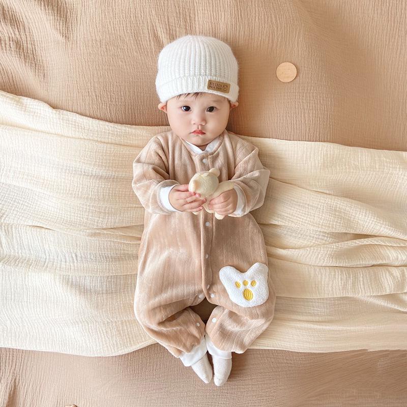 

Детский комбинезон Jingqi на флисовой подкладке - Теплый толстый осенне-зимний ромпер для мальчиков и девочек 73 cm