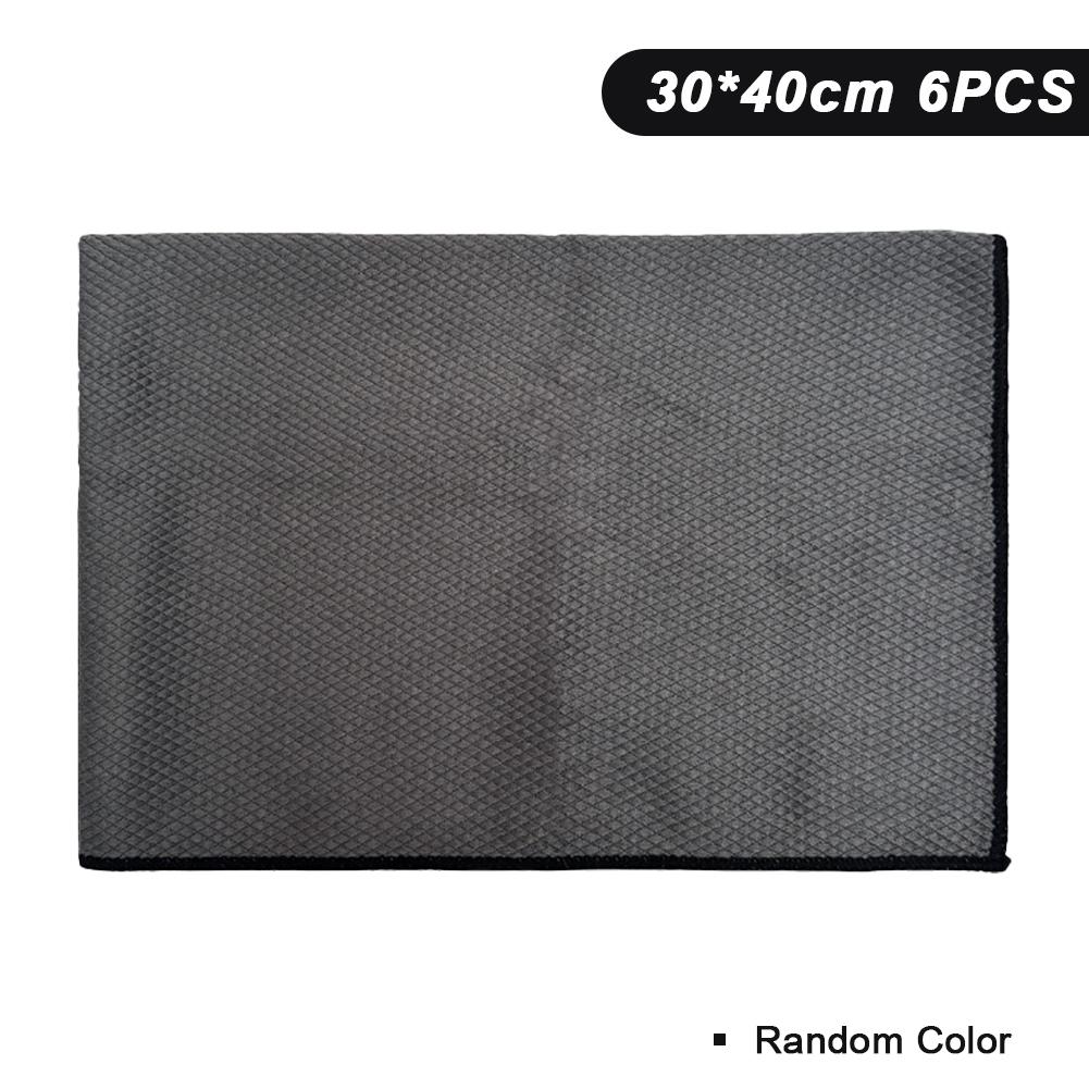 

6 шт. Салфетка из микрофибры для чистки стекла, безворсовая, для окон, автомобиля, кухни, зеркала, не оставляет следов, многоразовая, салфетка с вафельной текстурой, полировка 25*25cm 6PCS