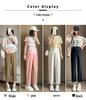 Women's Spring/Summer Maternity Cotton-Linen Stretch Wide-Leg Pants, Loose Fit, Cropped Length