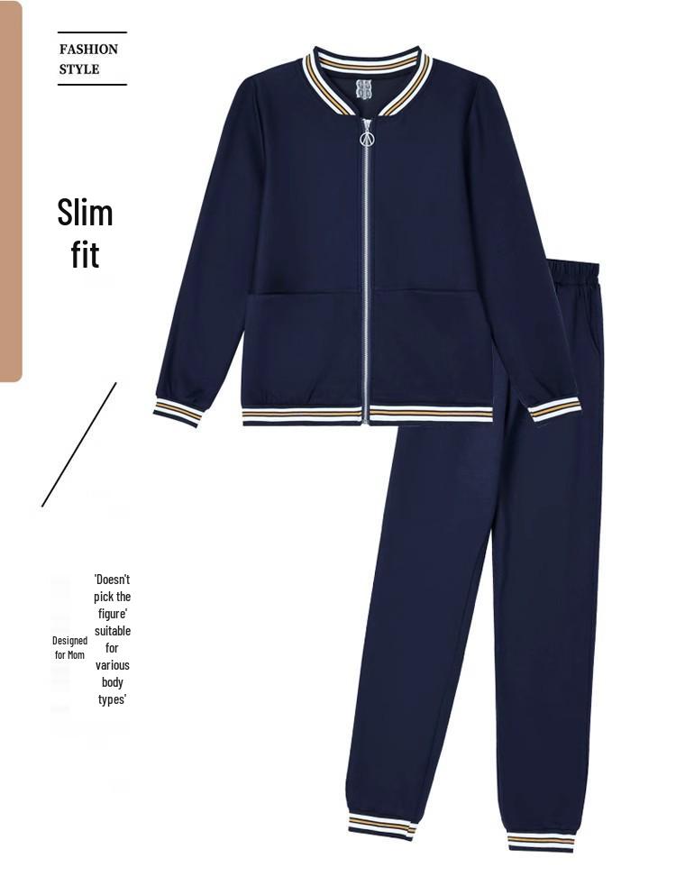 2024 Spring Sports Suits: Trendy Jackets & Two-Piece Sets for Middle-aged Women