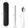 Portable Stainless Steel Cutlery Set: Fork, Spoon & Chopsticks - Ideal for Students & Outdoor Use