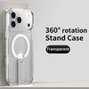 KEYSION 360 Hidden Metal Stand Magnetic Case for Magsafe for iPhone 17 Pro Max Air Transparent Matte Shockproof Phone Back Cover