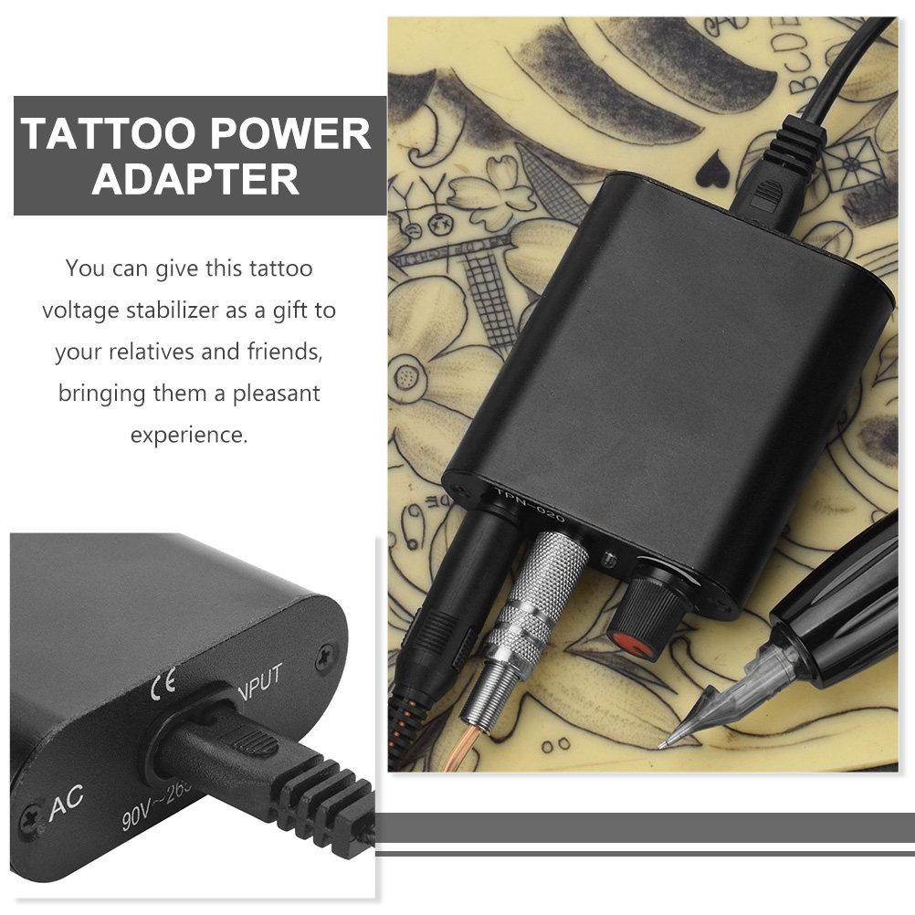 1Set Tattoo Power Adapter Power Voltage Regulator Durable Stainless Steel Tattooing Equipment Voltage Stabilizer for Tattoo
