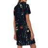 Women's Casual Fashion Stand Collar Floral Print Short Sleeve Dress
