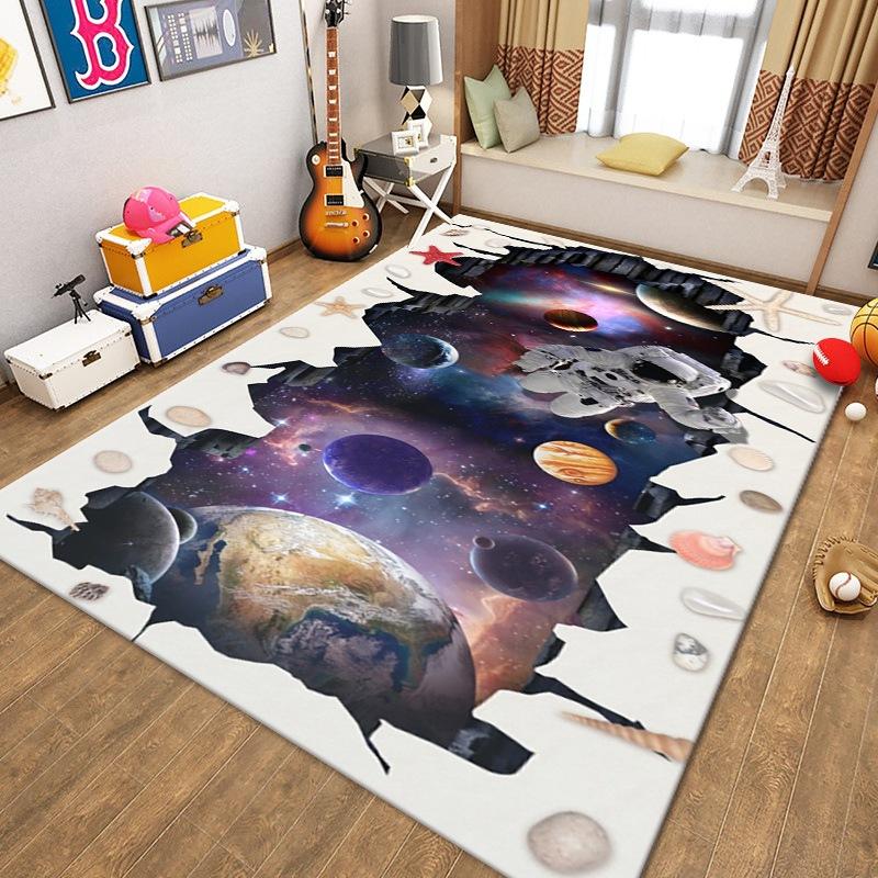 

Спальня Вітальня Балкон Килимок для дитячої кімнати Килимок для дверей біля ліжка Домашній творчий зоряний всесвіт Нековзкий килим 40x60cm