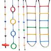 Children's Outdoor Sensory Integration Rope Ladder and Swing Set with Climbing Rings