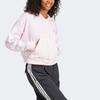 adidas Sport Performance Essentials Kapuzen-Langarm-Sweatshirt mit Streifen und halbem Reißverschluss Damen Sweatshirt Rosa JN1943