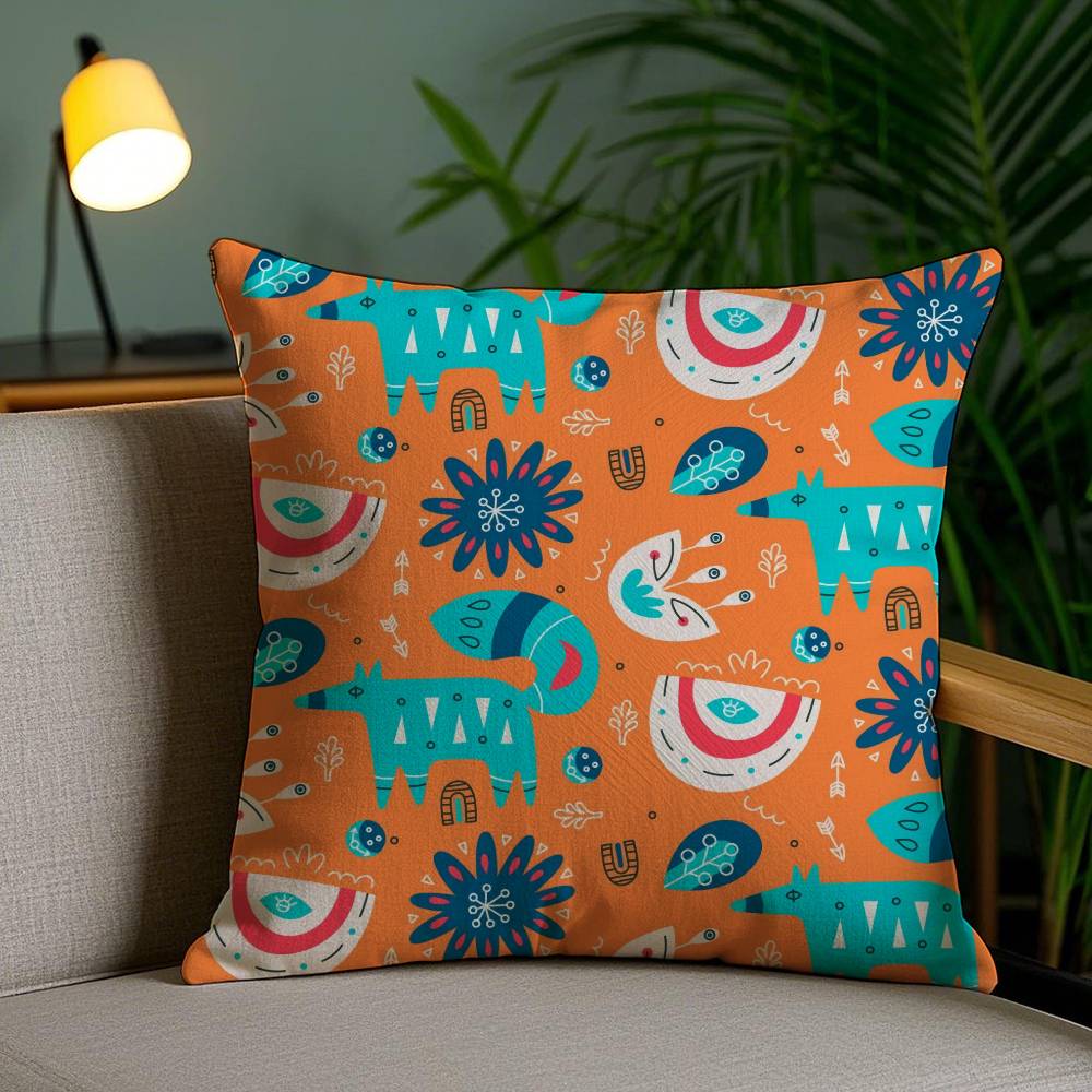 Classic Trend Moroccan Prints Flower Pillow Case Anti-dustmite Pillowcase Invisible zipper silky short plush Sofa cushion cover