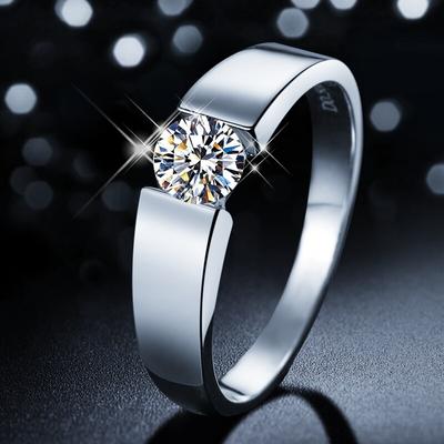 100 %Fijne Tibetaanse Zilveren Ringen Ronde Solitaire Cz Zirkonia Trouwring Mode Sieraden Voor Vrouwen En Mannen