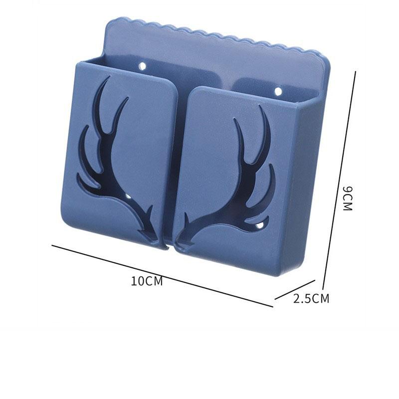 1PC Wall Mounted Storage Box Remote Control Storage Box Air Conditioning Remote Control TV Storage Box Phone Holder Organization синий