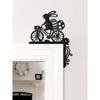 Easter Bunny On Bicycle Wooden Door Frame Decoration, Black - Suitable For Door And Window Corners, 5 Styles Available, 1 Pc