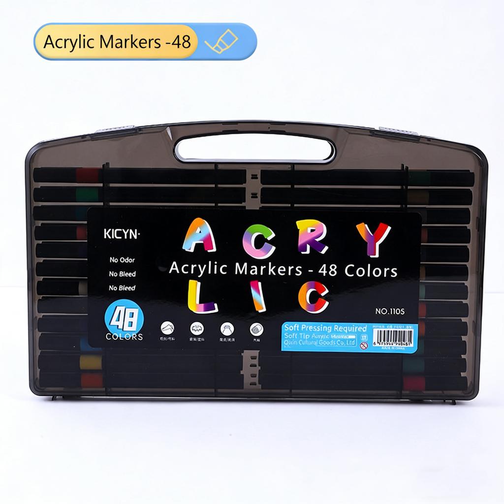 80/60/48/24/12 Colors Acrylic Marker Set for Wood Artists And DIY Enthusiasts Quick Dry Art Supplies for Illustration, Manga