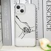 Warm Family Holding Hands Couple Phone Case for IPhone 16 11 12 13 14 15 Pro Max 7 8Plus 16E X XS Clear Soft Cover Abstract Line