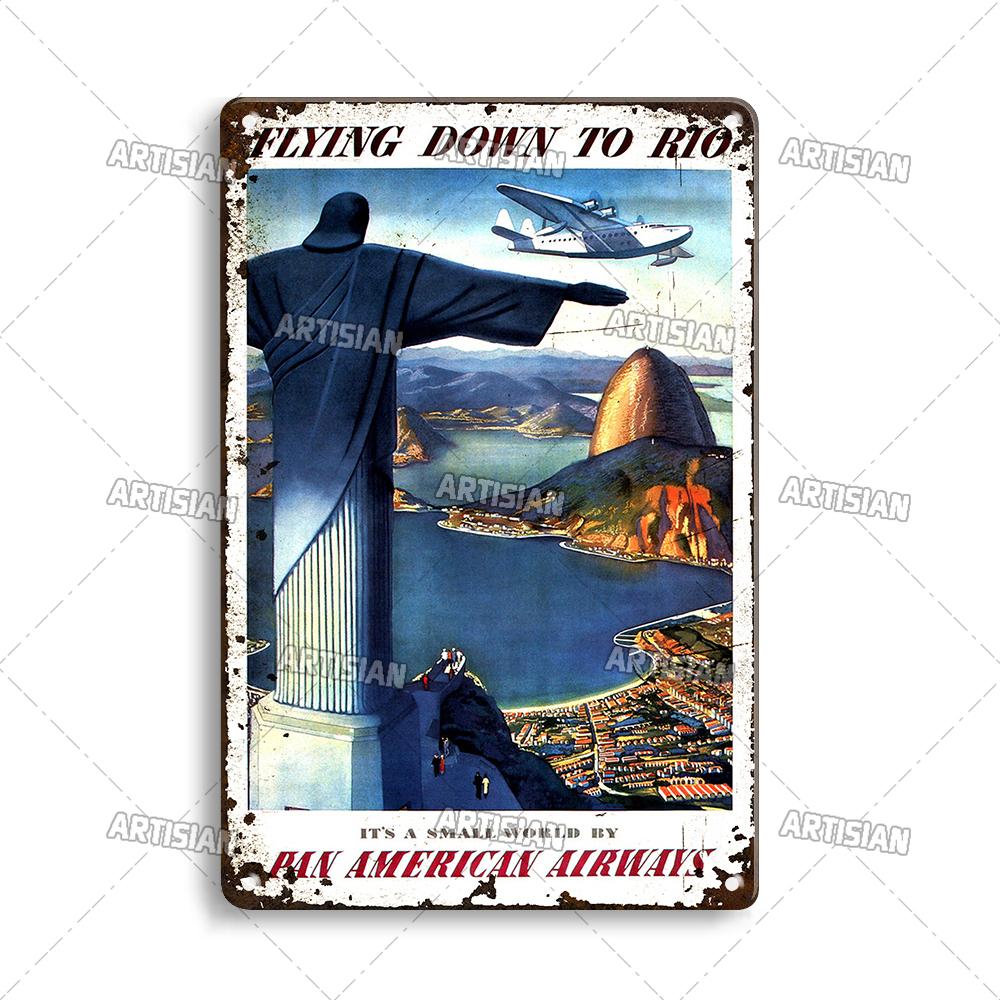 Nostalgic Brazil Metal Poster Vintage Travel Metal Tin Sign Decorative Plate Home Bar Studio Wall Decor Metal Plaque