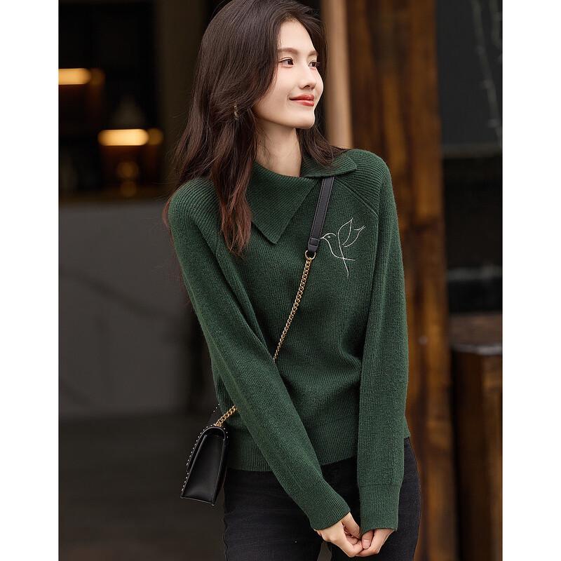 De Mana Women s Embroidered Irregular Neck Knit Top S