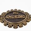 Luxury Handcrafted No Smoking Sign Plate Solid Brass Engraved Plaque Elegant Home Office Decor