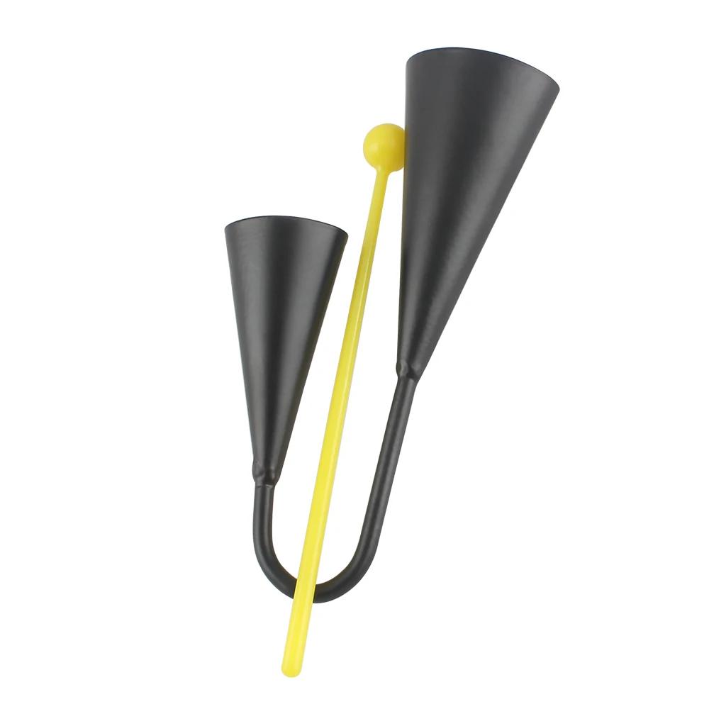 IRIN Two Tone Cowbell Metal Double Bell Binaural Cowbell Percussion Instrument Accessories with Drum Stick Children's Gifts