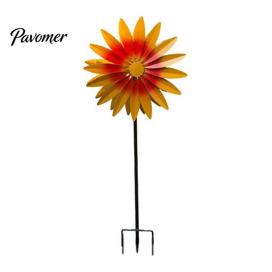 Artistic Garden Decor for Balcony Sunflower Metal Stake, Spinning Flower Yard Ornament, Rustproof Decorative Windmill Courtyard Art Outdoor Patio Lawn