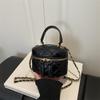 Cross2026 French Chic Quilted Crossbody Bag - Soft Texture, Diamond Embroidery, Chain Strap, Trendy Street Style