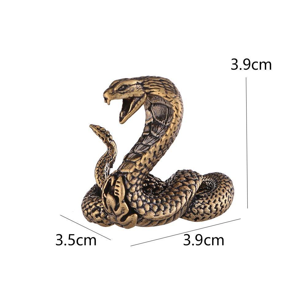Copper Mini Cobra Statue Ancient Snake Figurines Tea Pets Brass Cobra Figurines  Birthday Gift