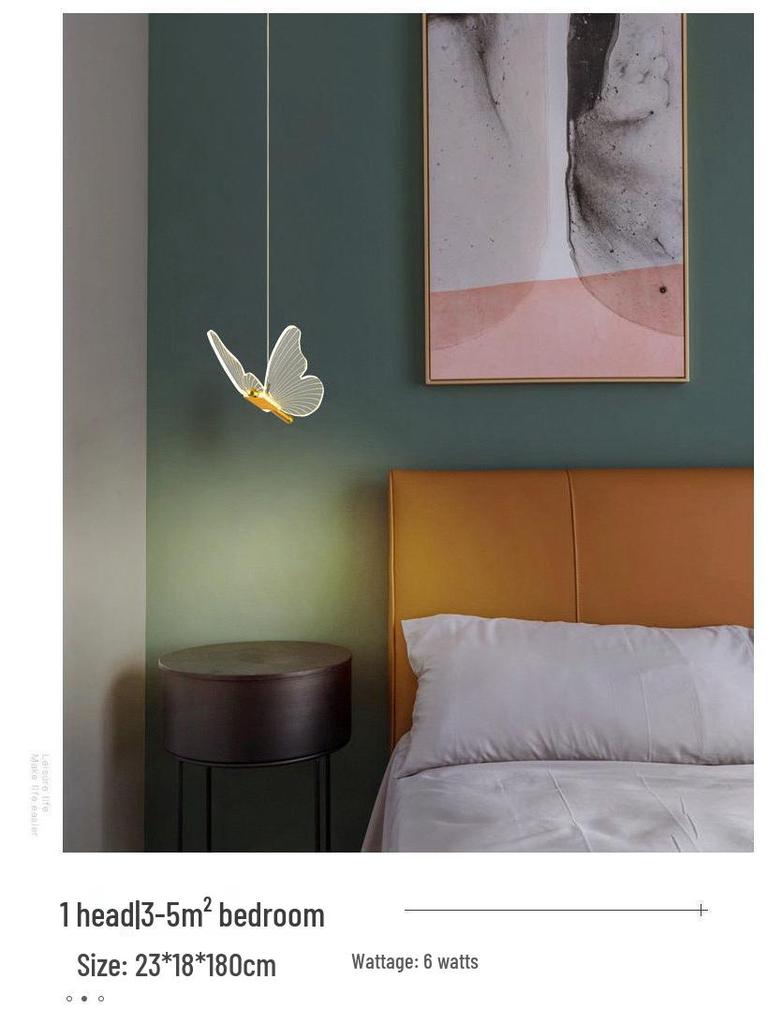 Nordic Modern Butterfly LED Chandelier for Bedroom & Bar Counter