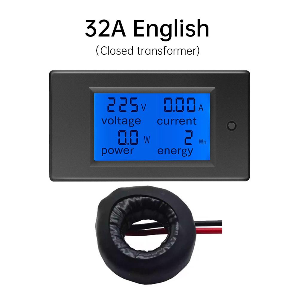 PZEM-061 AC80~260V 32A 63A LED Digital Voltmeter Ammeter Power Meter Power Detector Electricity Indicator with Transformer