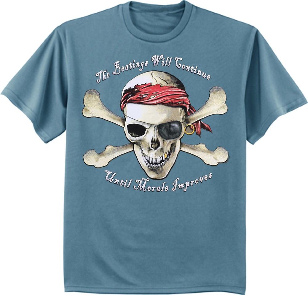 The beatings will continue until morale improves funny pirate t-shirt mens tee Unisex T-Shirt M