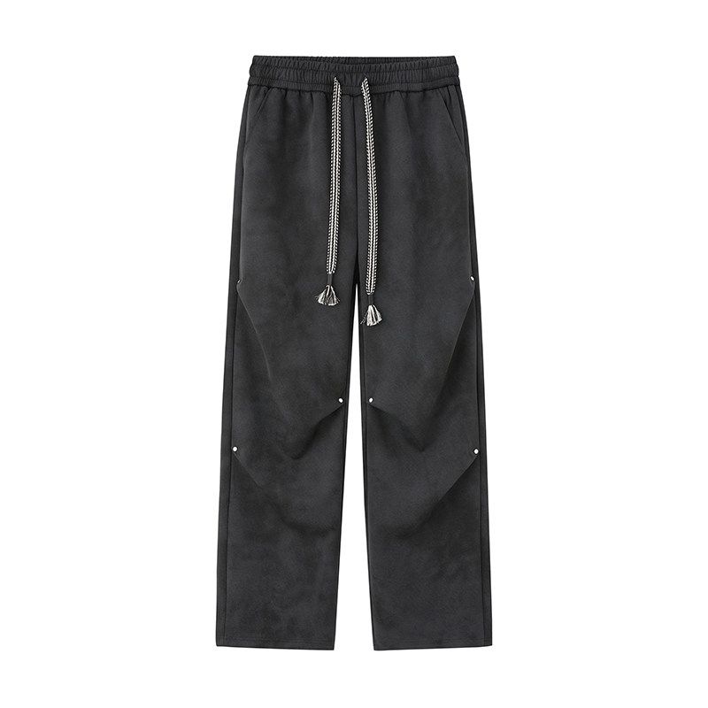 

Wassup Trendy M Gray Tie-Dyed Casual Straight Pants Men s Spring & Fall 2025 New Arrival American Handsome Couple Long Pants Black 4XL