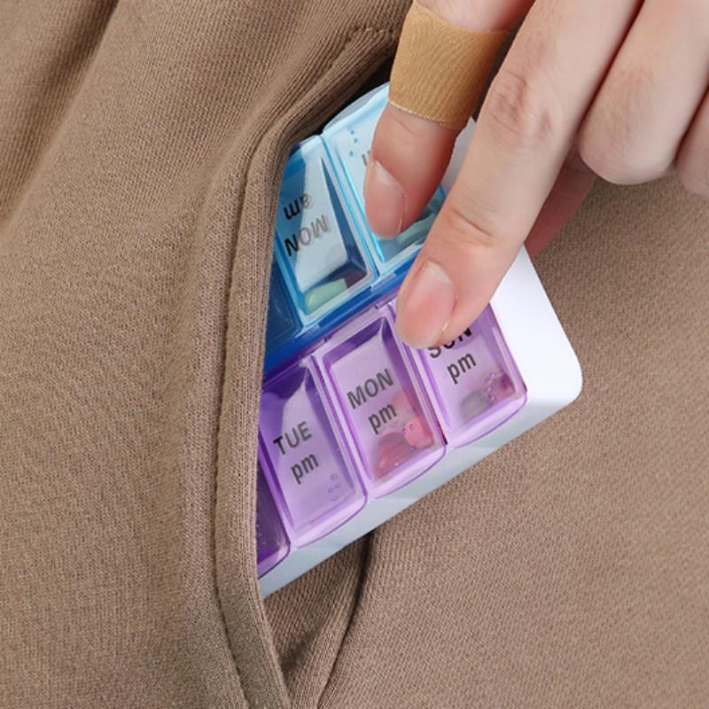 Weekly 14 Grids 7 Days Pill Box Portable Travel Cases Organizer Pill Container Storage Tablets Vitamin Medicine