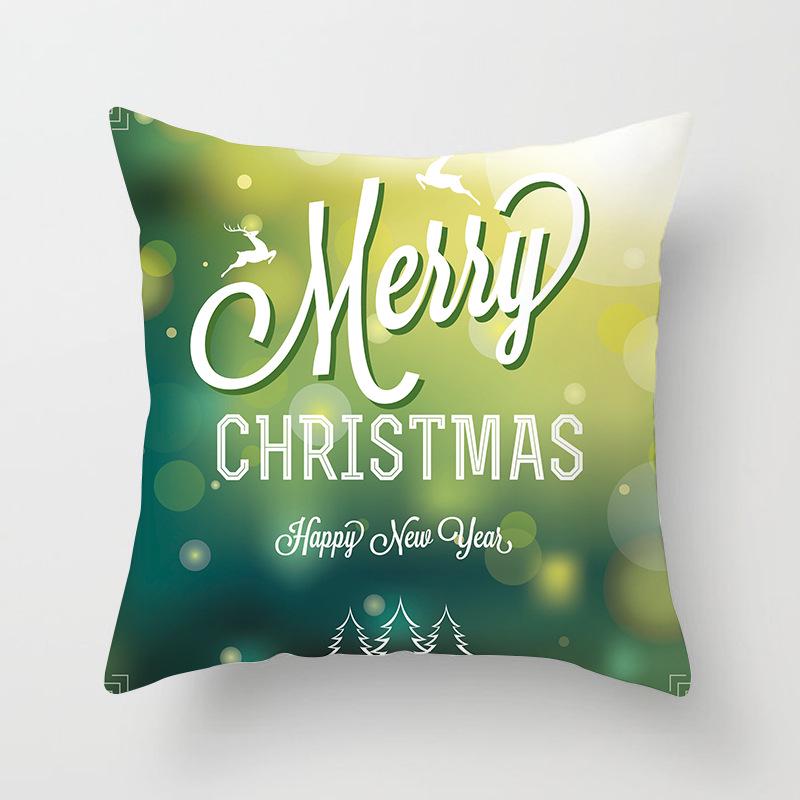 Wish Home Christmas Snowflake Digital Printing Peach Skin Car Pillow Cushion Pillow Case