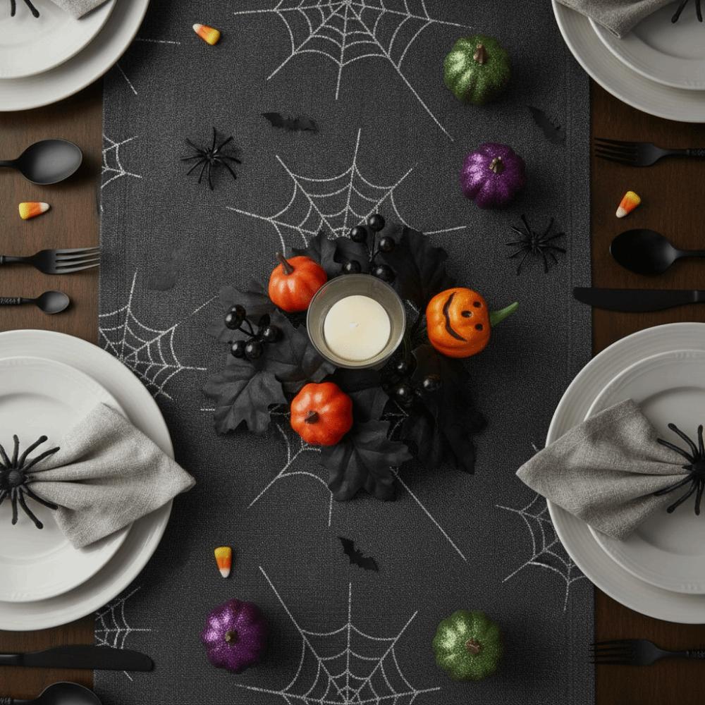 Simulated Maple Leaf Halloween Candle Wreath Artificial Wreath Ornament Festival