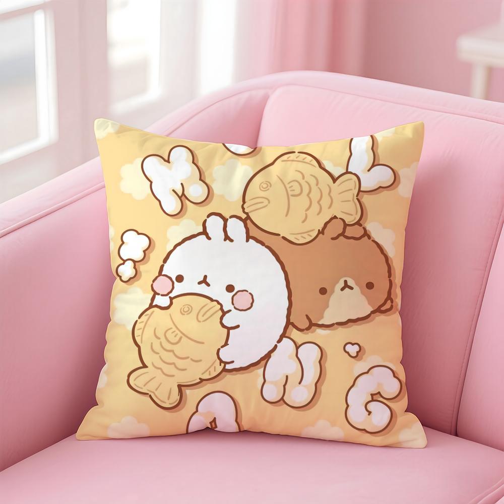 

Cute MMolang Cushion Cover Comfortable Reversible Pillow Cover Ideal for Car Sofa Bedroom Beyond 30X30cm